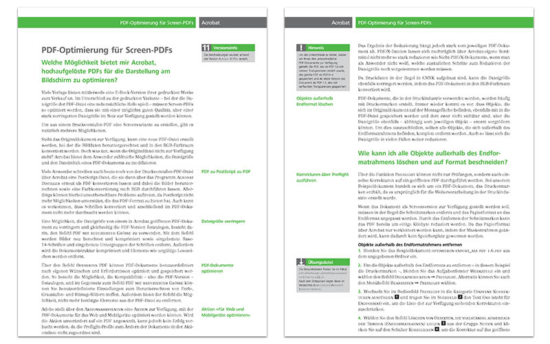 Wie Sie PDF-Dokumente für die Bildschirmdarstellung in Acrobat optimieren