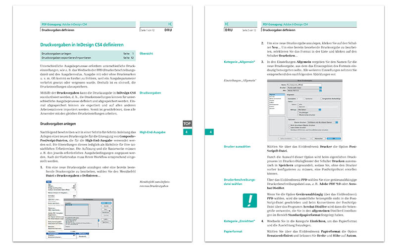 Wie Sie Druckervorgaben in Adobe InDesign CS4 richtig definieren