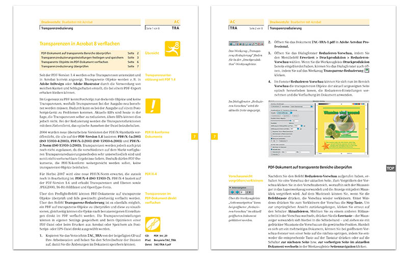 Wie Sie Transparenzen in PDFs über Acrobat 8 gekonnt verflachen